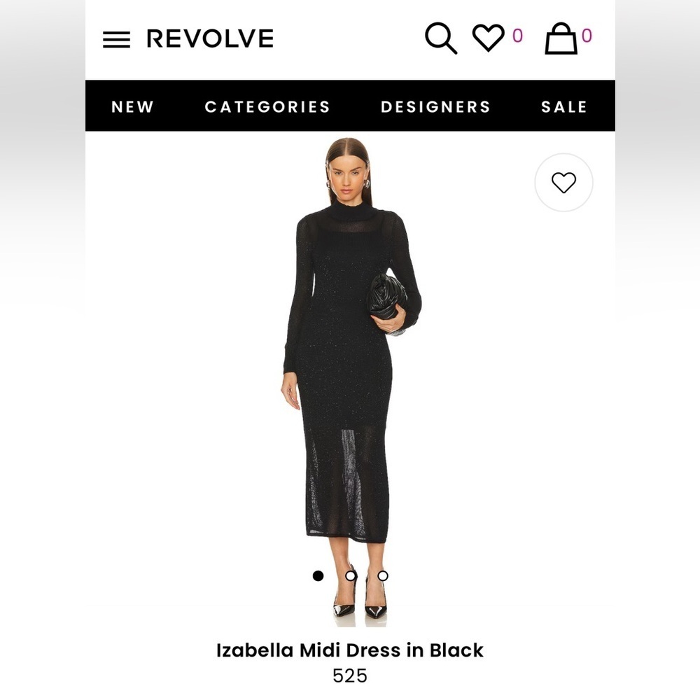 NWT Izabella Black Shimmer Sheer Sweater Dress - Picture 2 of 7
